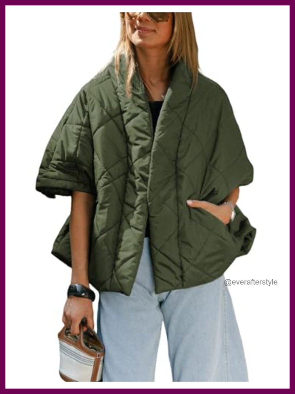 Women's Quilted Puffer Vest Loose Fit Zip Pockets Band Collar Casual